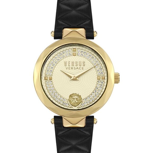 Versus Versace Womens Watch Covent Garden Goldtone Crystal & Leather Strap New‎ - Picture 6 of 12